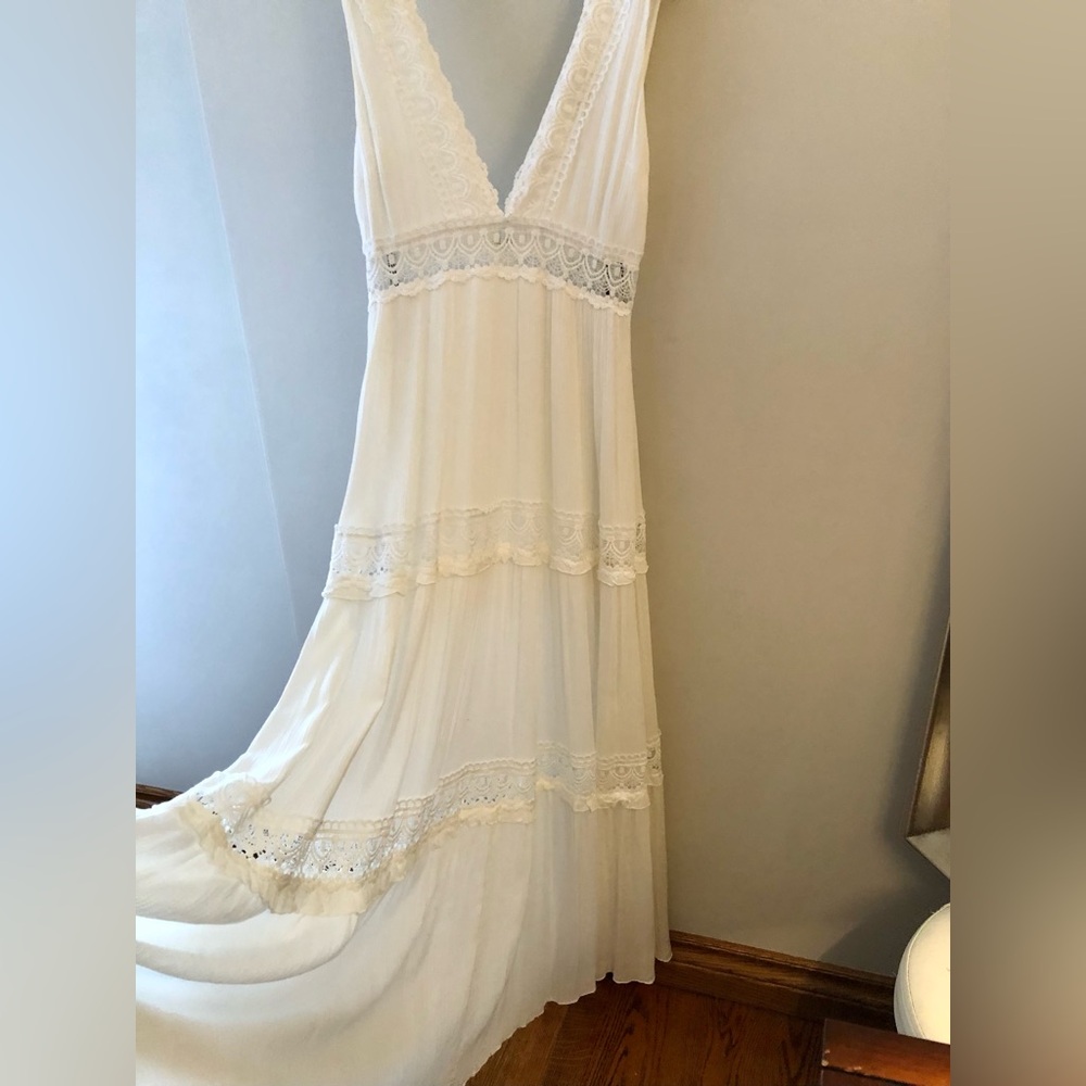 Forever 21 Cream Lace-Trim Maxi Dress - Picture 3 of 10